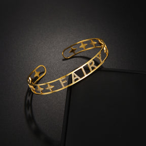 Customized Letter Name Bracelet Bangles for Women Men Chrismas Jewelry Gift