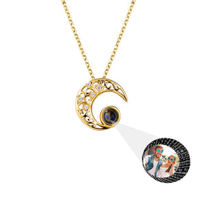 Custom Projection Photo Necklace Trendy Star Moon Necklace for Women Fashion Jewelry