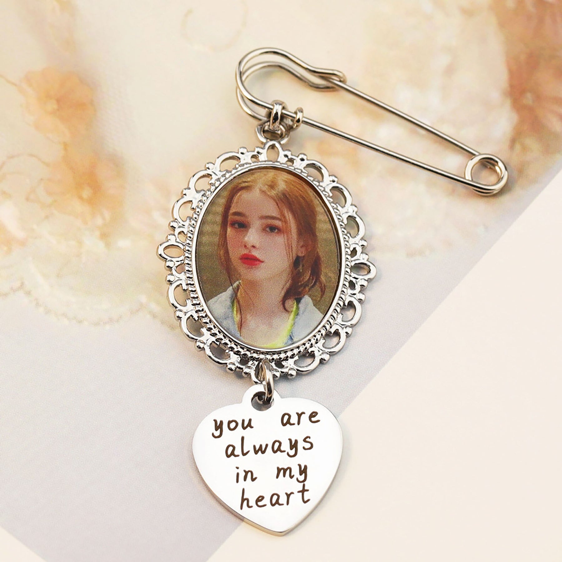 Customizable Photo Brooches Non-Reflective Fixing Clothes Lapel Pins Jewelry