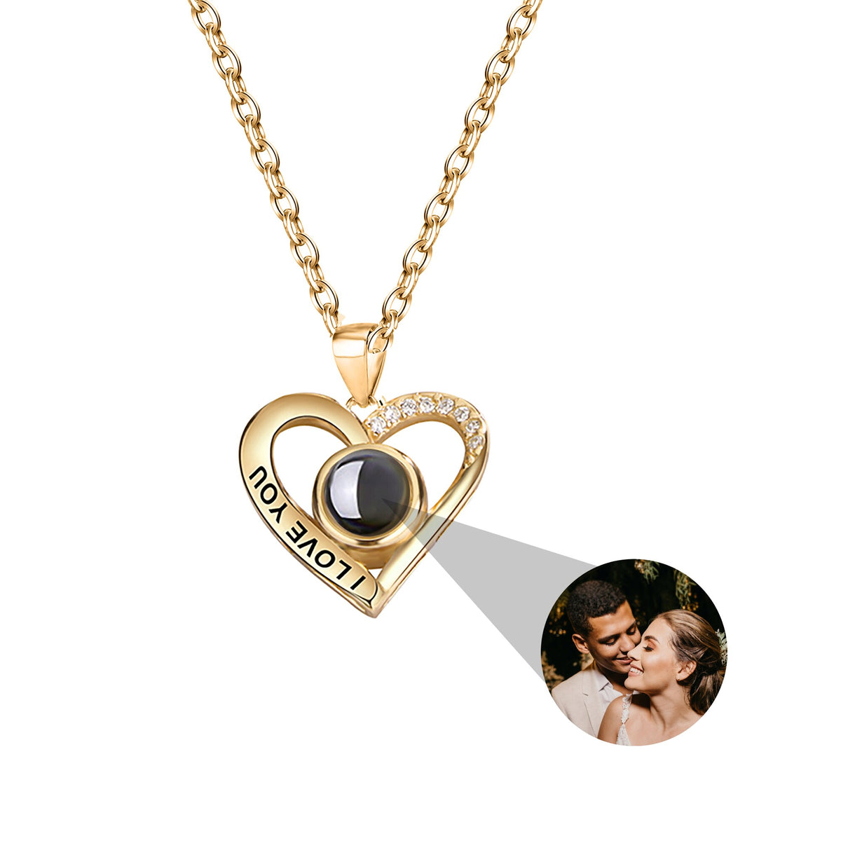 Love projection necklace with customizable photos Pendant Necklace