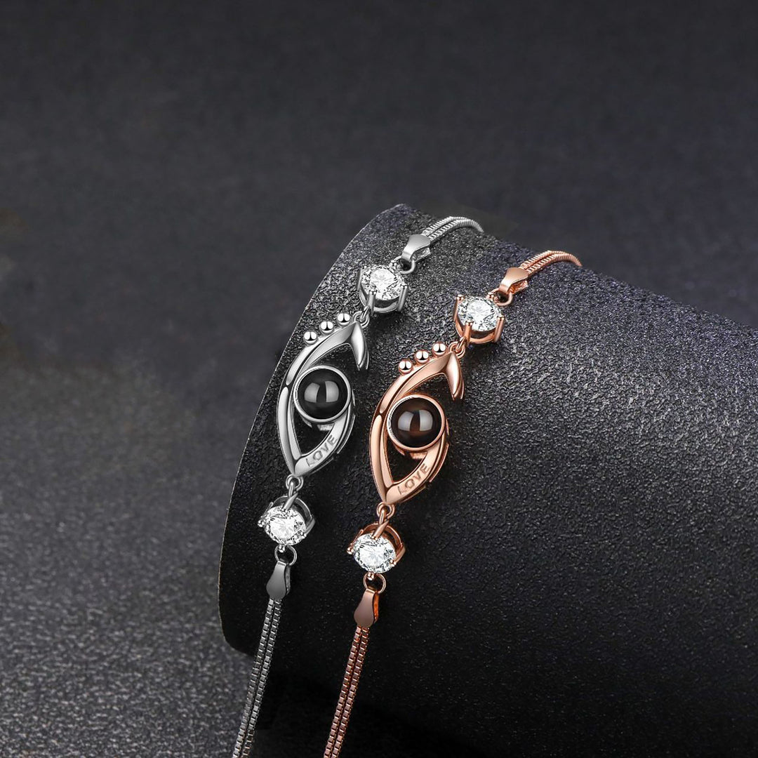 Anpassbare Photo EyesCircle Projektionsarmbänder Personalisiertes Paar Memorial Jewelr