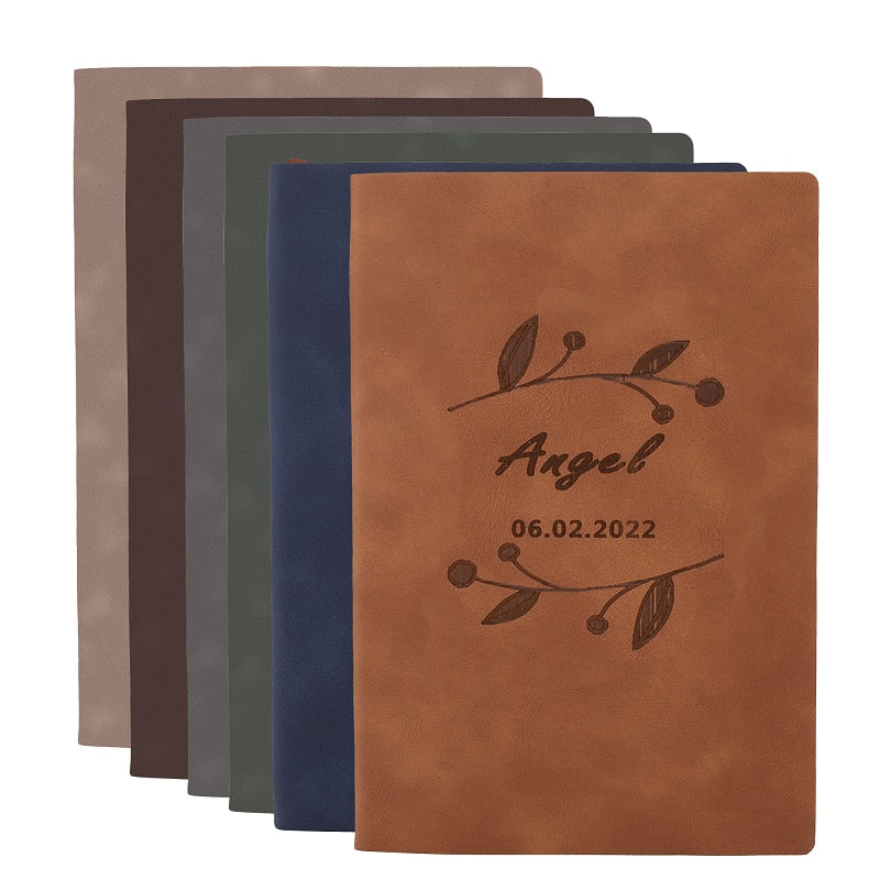 Customized DIY Leather Notebooks Soft Cover Business A5 Journals