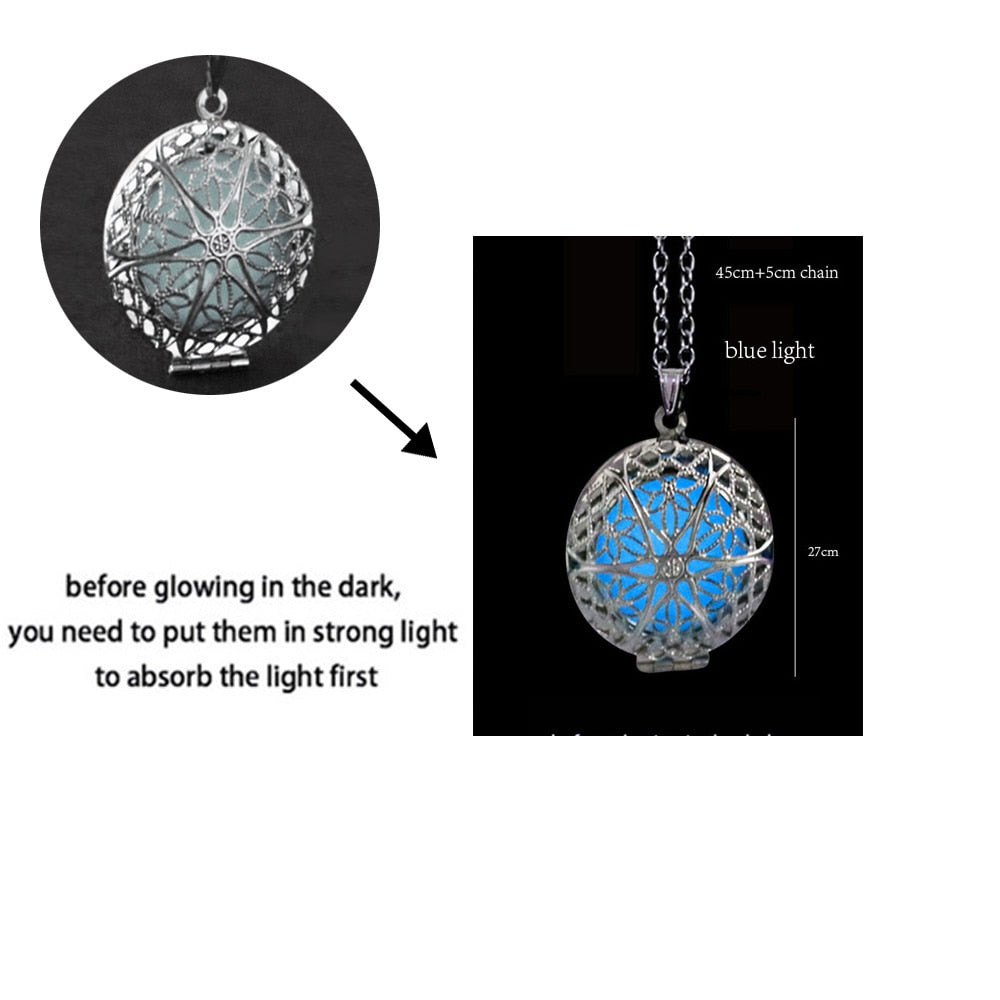 Luminous Dragon Necklace Glowing Night Fluorescence Silver Plated Glow In The Dark Necklace