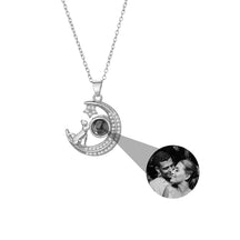 Customizable photo Cute moon necklace Projection Necklace