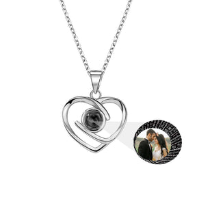 Customizable Photo Ladies Personality Heart Necklace With Silver Material Valentine's Day Christmas Gift With Romantic Gift