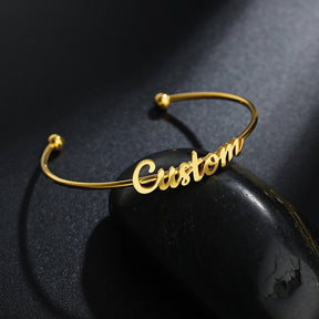 Customized Letter Name Bracelet Bangles for Women Men Chrismas Jewelry Gift