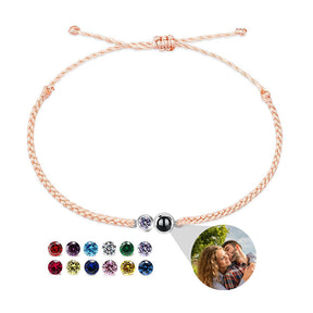 Customized birthstone Personalized Circle Photo Bracelet