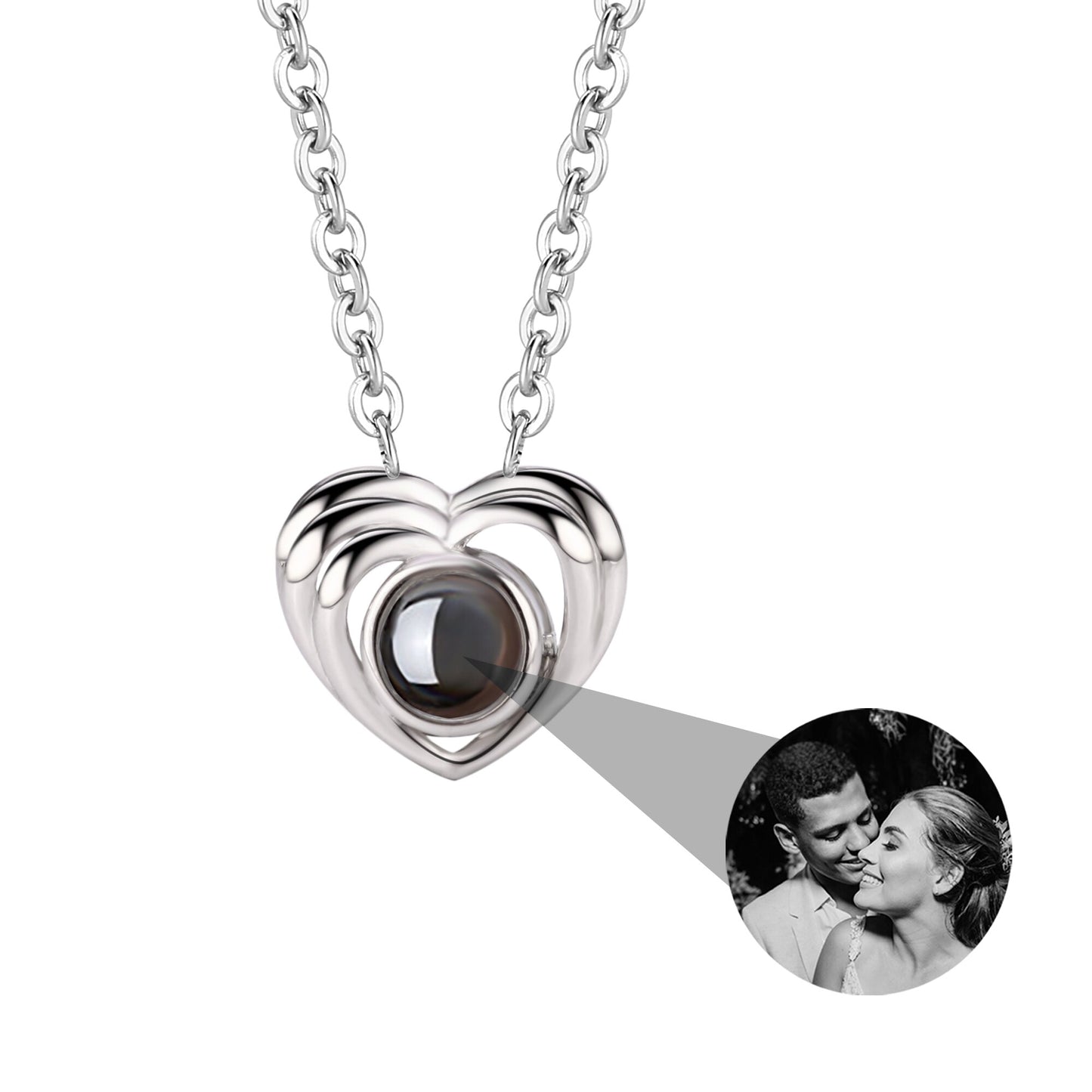 Customized photo necklace Projection Necklace Pendant For Lover Girlfriend