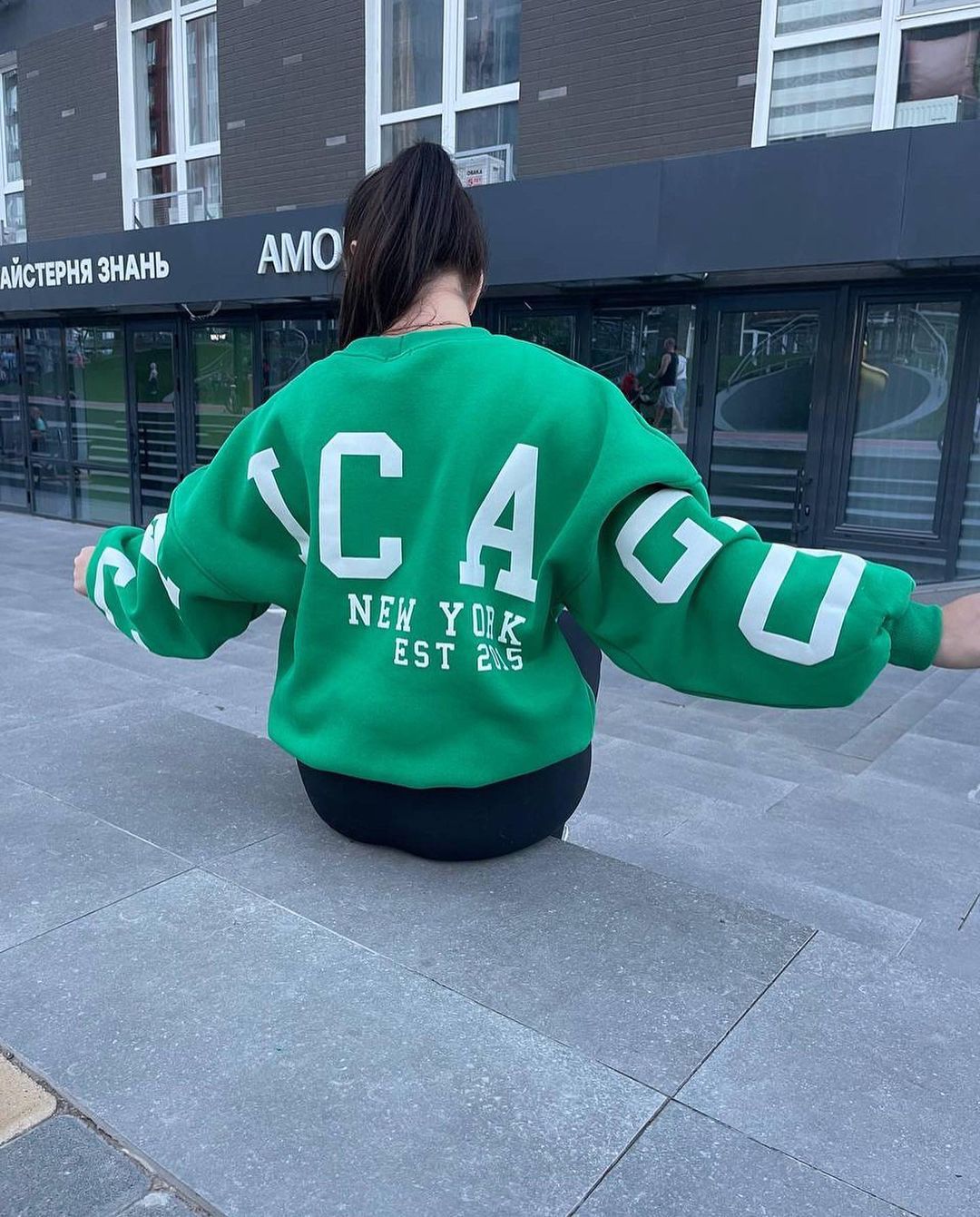 Casual Letters Print Sweatshirt Damen Langarm Lose Hoodies Y2k Streetwear