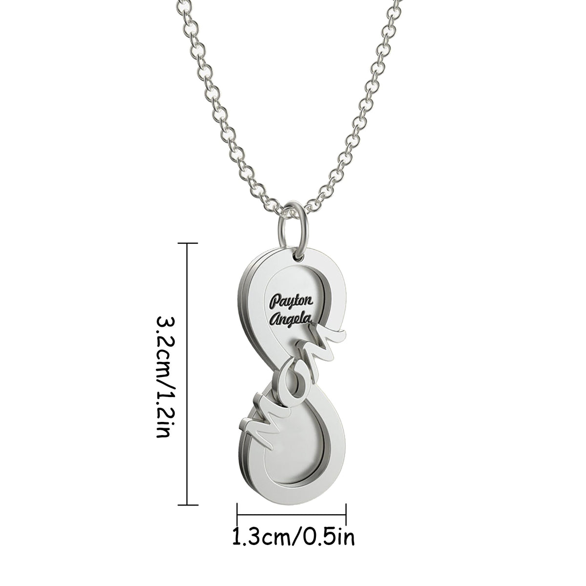 Personalisierte MOM-Namenskette Rotate Double Layer Pendant Beste Geschenke