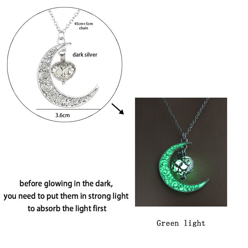 Collana drago luminoso Fluorescenza notturna incandescente Collana placcata argento che si illumina al buio