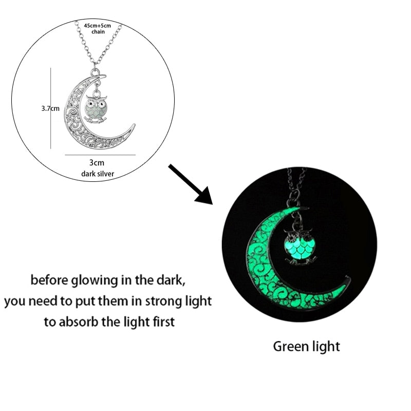 Collana drago luminoso Fluorescenza notturna incandescente Collana placcata argento che si illumina al buio