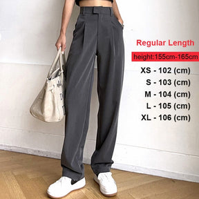 Straight Female Trousers Casual High Waist Women Long Pants