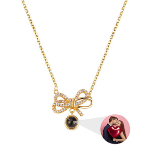 Customized Photo Bow Projection Memory Necklace