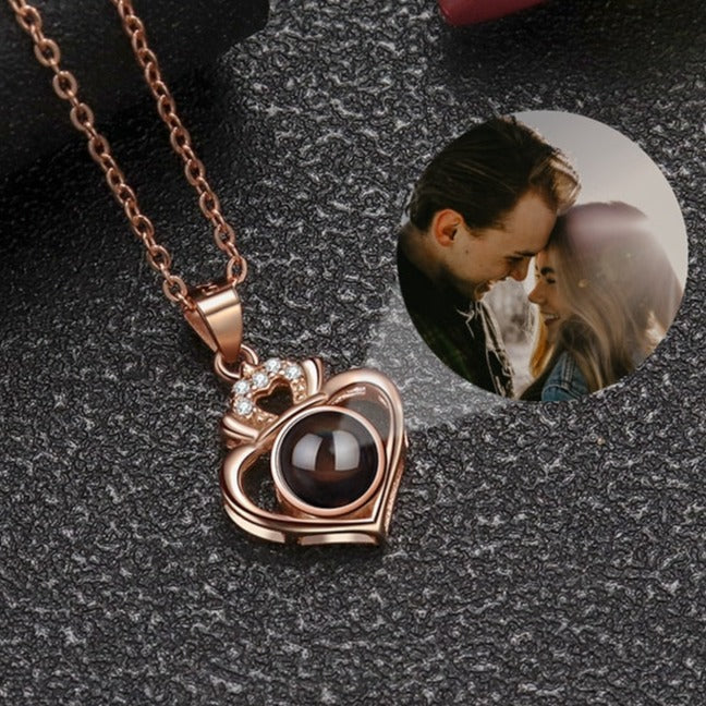 Collana di proiezione personalizzata Collana di proiezione di foto a cuore per donne Regali per amiche da donna