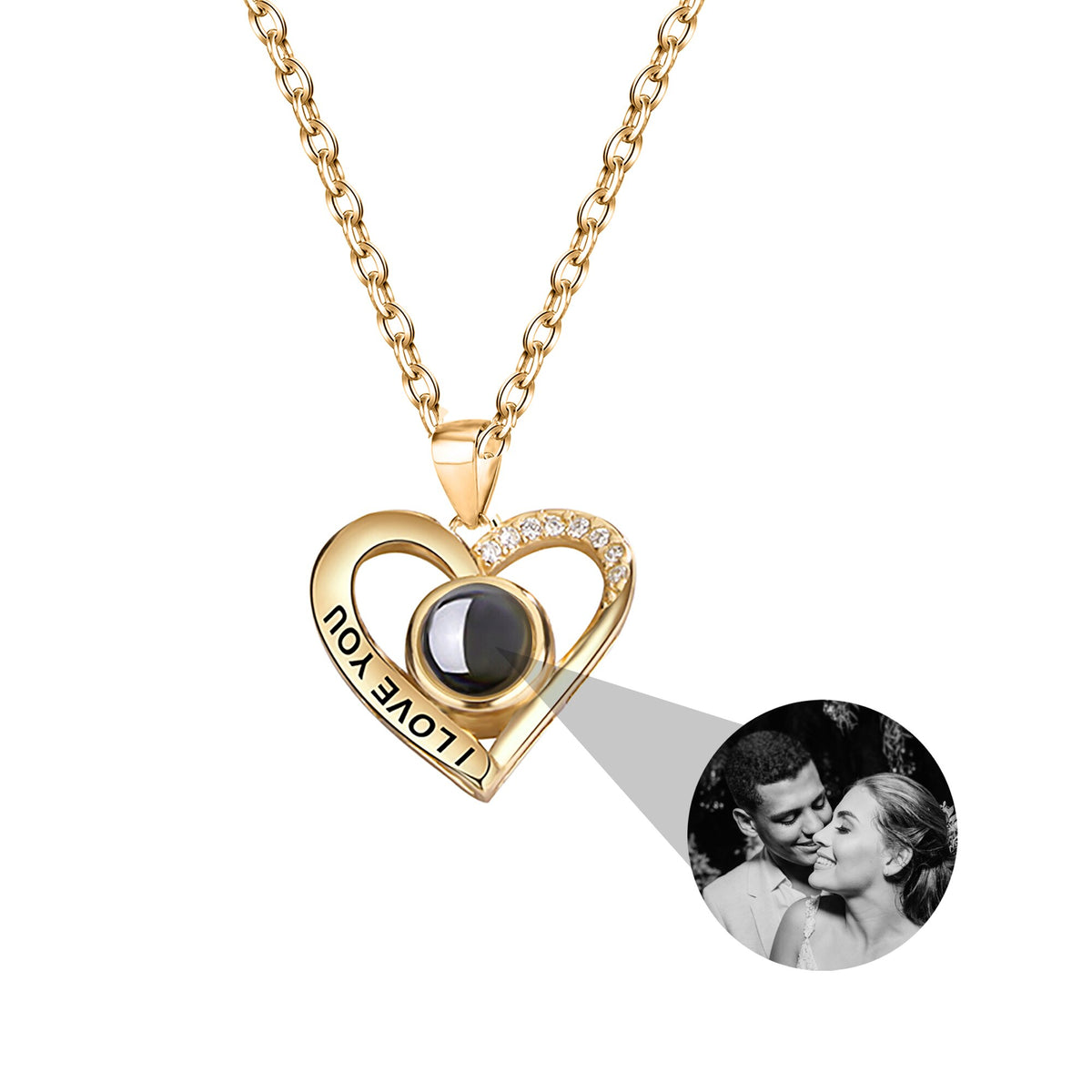 Love projection necklace with customizable photos Pendant Necklace