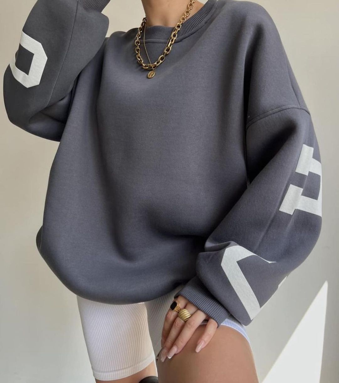 Casual Letters Print Sweatshirt Damen Langarm Lose Hoodies Y2k Streetwear