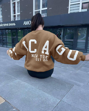 Casual Letters Print Sweatshirt Women Long Sleeve Loose Hoodies Y2k Streetwear