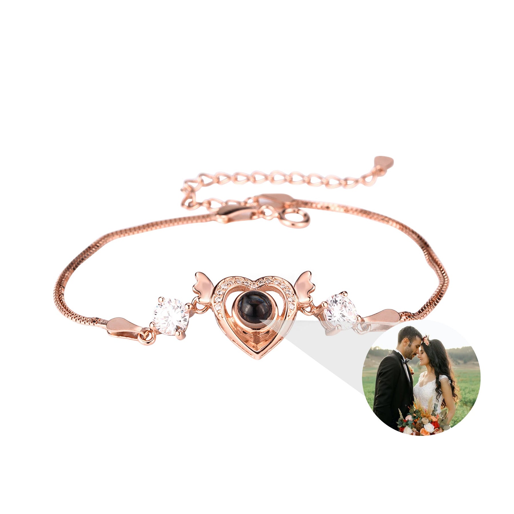 Customized projection bracelet for famous photos Personalized Circle Photo Bracelet