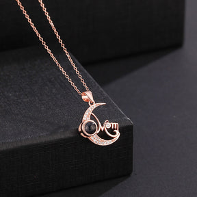 Customizable photo of the moon Projection Necklace  Pendant Jewelry