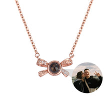 Customized photo bow necklace Projection Necklace Personality Photo Creative Pendant