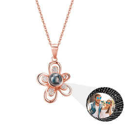 Flowers that can be customized for photos Projection Necklace  Pendant Jewelry