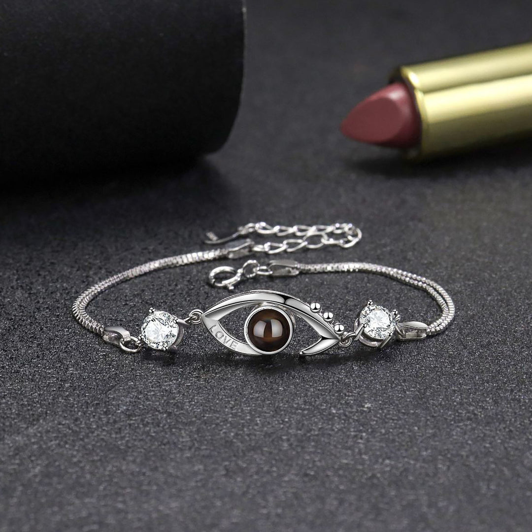 Anpassbare Photo EyesCircle Projektionsarmbänder Personalisiertes Paar Memorial Jewelr