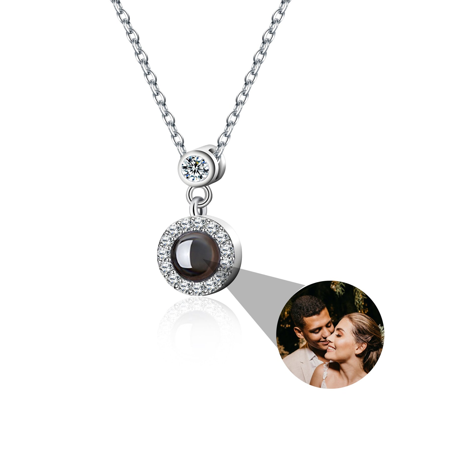 Customizable Photo Projection Necklace Couple Girlfriend Couple Jewelry