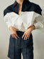 Patchwork Lapel Women Shirts Long Sleeve Single-breasted Loose Female Blouses