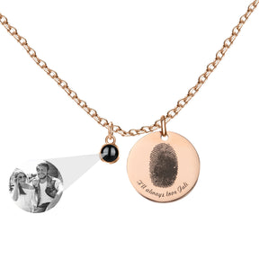 Fingerprint necklace with customizable photos Projection Necklace Pendant Jewelry