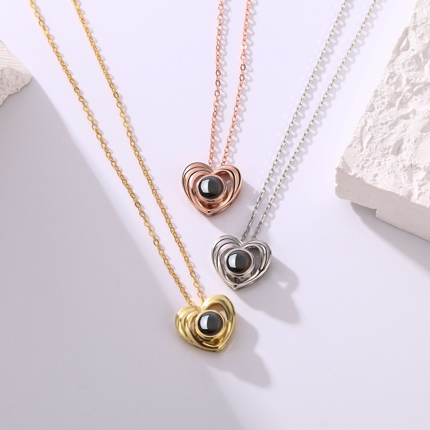 Customized photo necklace Projection Necklace Pendant For Lover Girlfriend