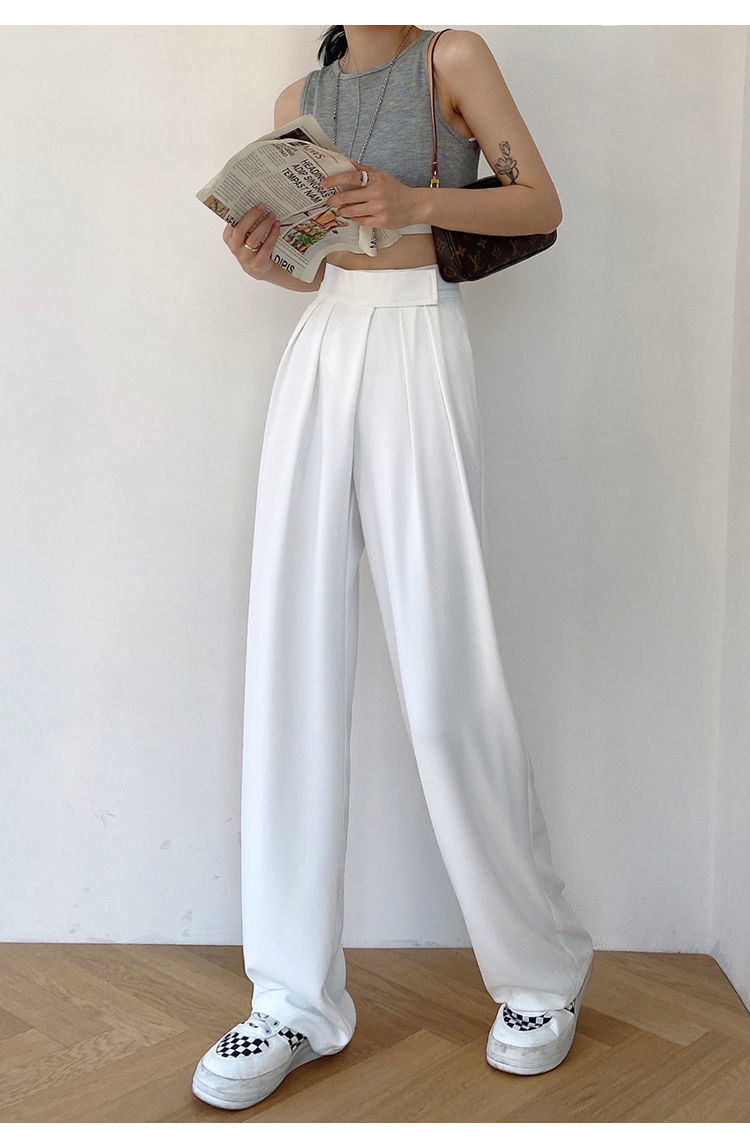 Casual Baggy Trousers Women Summer High-Waist Pants Loose Straight Mopping Pants