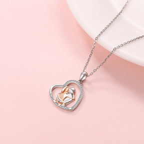 Couple Heart Love Pendant Chain Husband hugged Wife Necklace for Girlfriend Valentine Gift