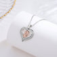 Madre e bambino Collana in oro rosa con ciondolo a cuore in cristallo pavimentato Gioielleria raffinata per il regalo della festa della mamma