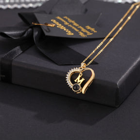 collana di lettere Collana di proiezione personalizzata con foto a forma di cuore semplice