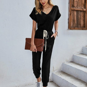 Sexy Casual Polyester Rompers Summer Women's 2022 High Waist Overalls Outfits Jumpsuit with Pocket