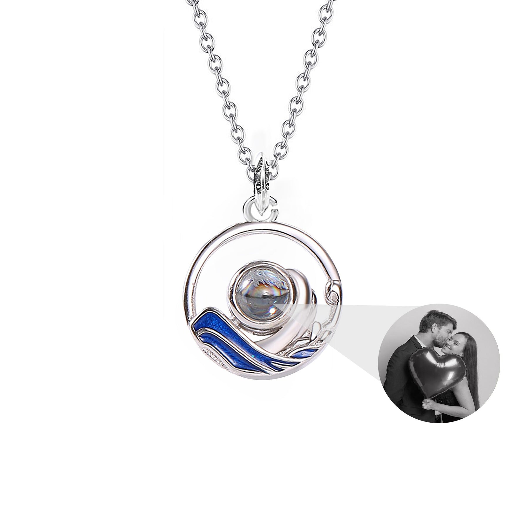 Couples who can customize photos Projection Necklace  Pendant Jewelry For Lover Girlfriend