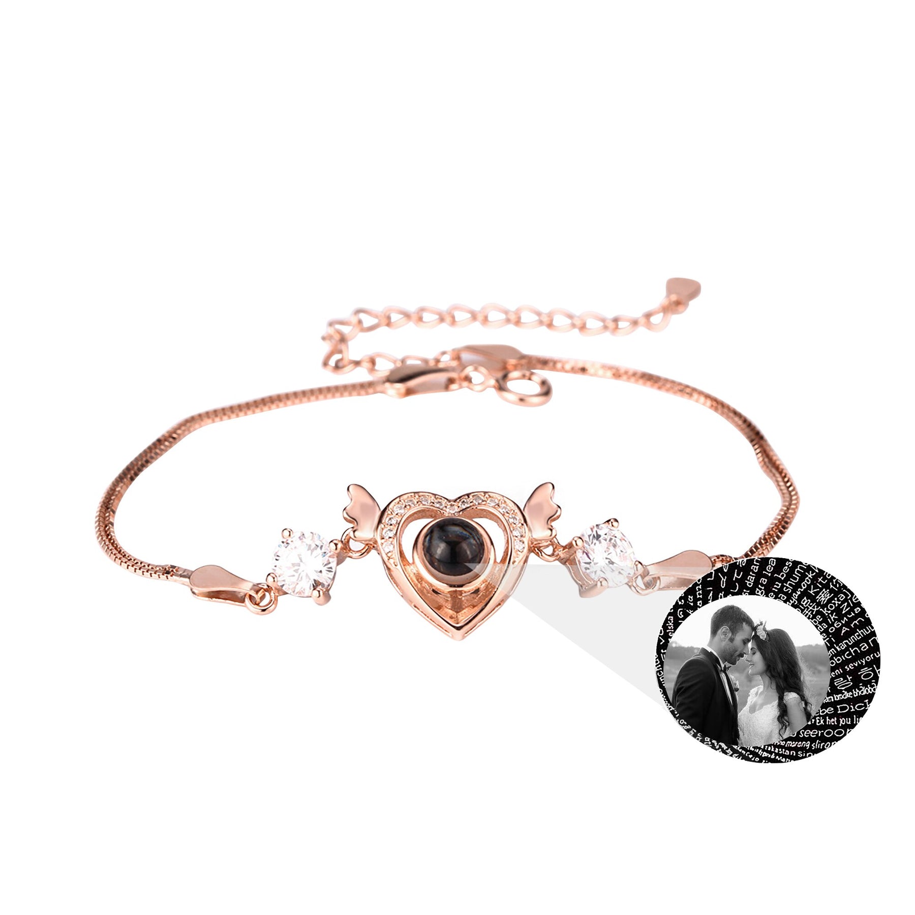 Customized projection bracelet for famous photos Personalized Circle Photo Bracelet