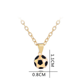 Football Link Chain Soccer Charm Necklace Pendant Gold Color Sport Ball Jewelry