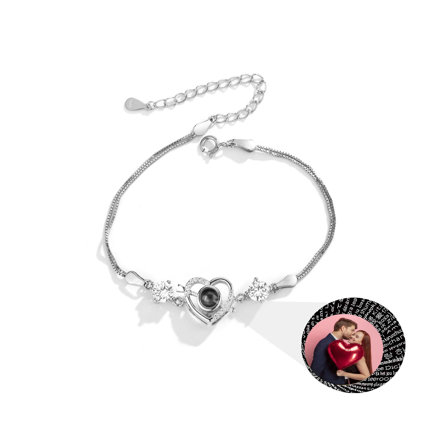 Foto personalizzata Bracciale proiezione amore Cupido Braccialetti commemorativi personalizzati