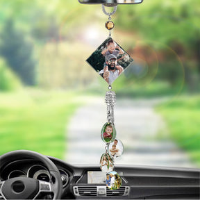 Customizable photos Car Rearview Mirror Hanging Ornament Artificial Crystal Styling