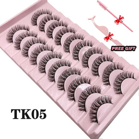 Strip Lashes 10 Paar Fluffy Mink Lashes 3D-Wimpern mit falschem Volumen