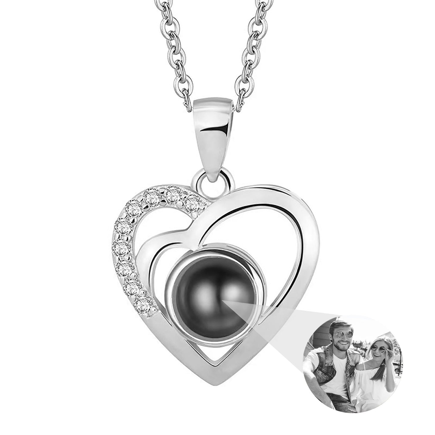Anpassbarer Fotoprojektions-Halsketten-Anhänger-Schmuck für Liebhaber-Freundin
