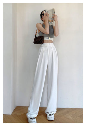 Casual Baggy Trousers Women Summer High-Waist Pants Loose Straight Mopping Pants