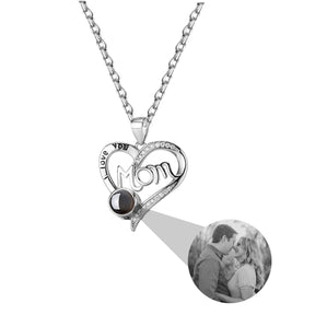 Love projection necklace with customizable photos Pendant Memorial Gift Anniversary gift