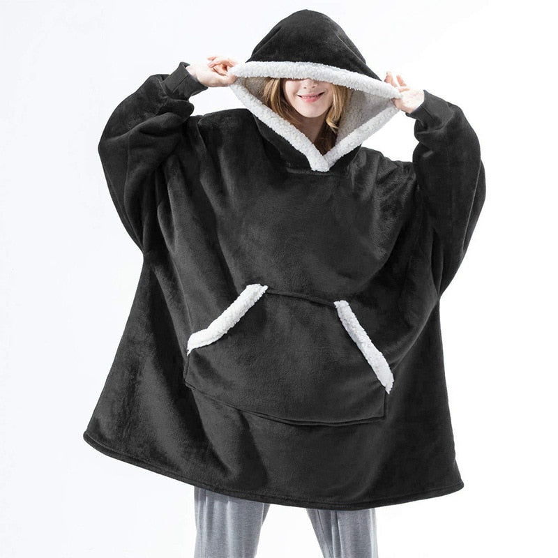 Winter Oversized Hoodies Women Giant Hoody Flannel Fleece Wearable Blanket