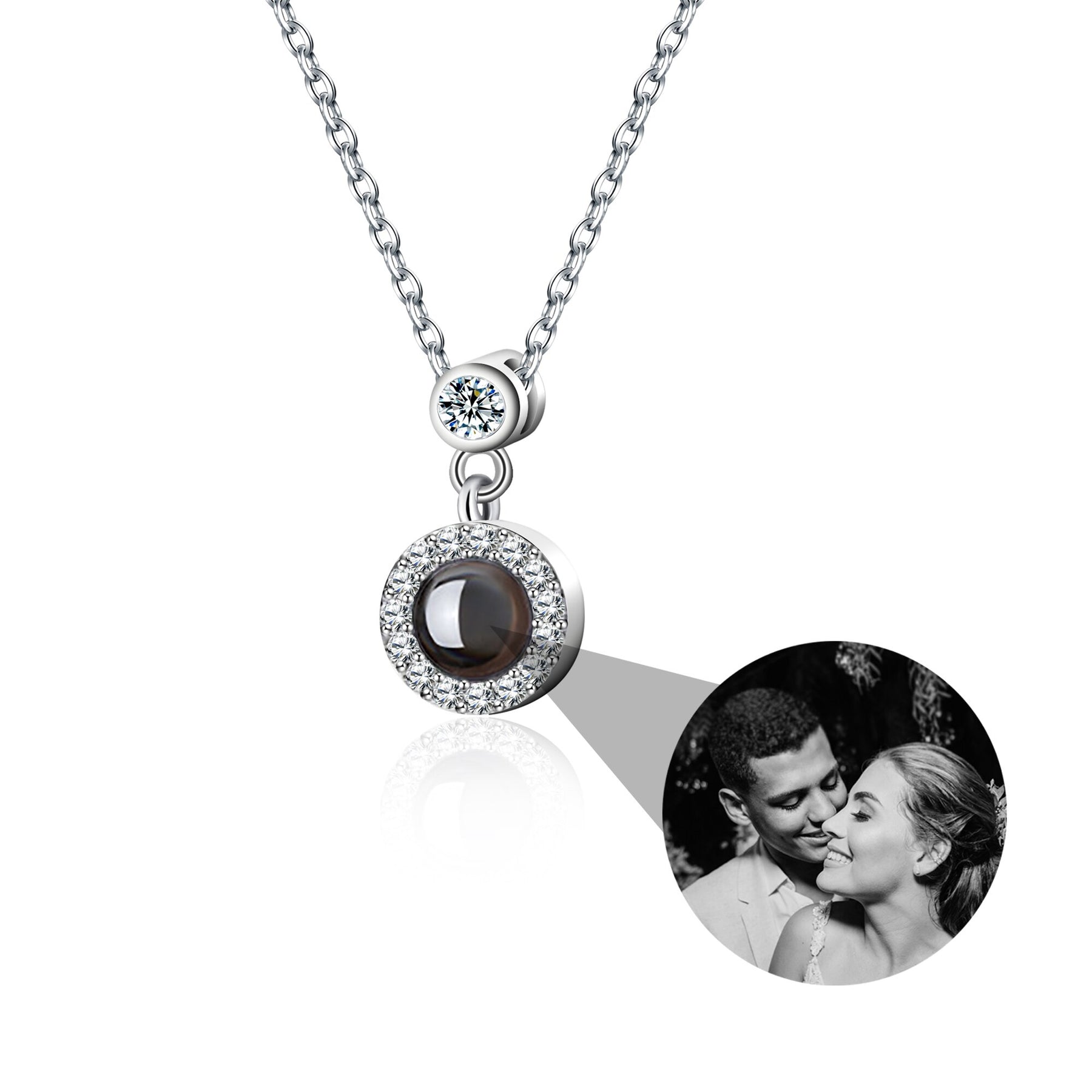 Customizable Photo Projection Necklace Couple Girlfriend Couple Jewelry