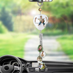 Customizable photos Car Rearview Mirror Hanging Ornament Artificial Crystal Styling