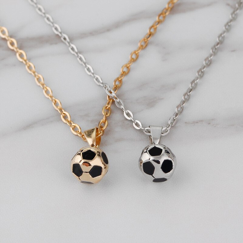 Fußball Gliederkette Fußball Charm Halskette Anhänger Gold Farbe Sport Ball Schmuck