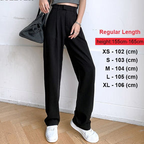 Straight Female Trousers Casual High Waist Women Long Pants